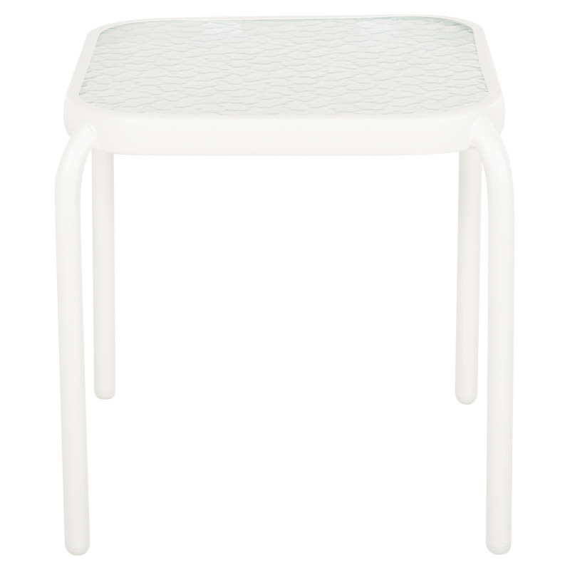 ΤΡΑΠΕΖΑΚΙ ΕΞ.ΧΩΡΟΥ ΤΕΤΡΑΓΩΝΟ DIDO HM5975.02 ΛΕΥΚΟ ΜΕΤΑΛΛΟ-ΓΥΑΛΙ 40x40x40Υεκ