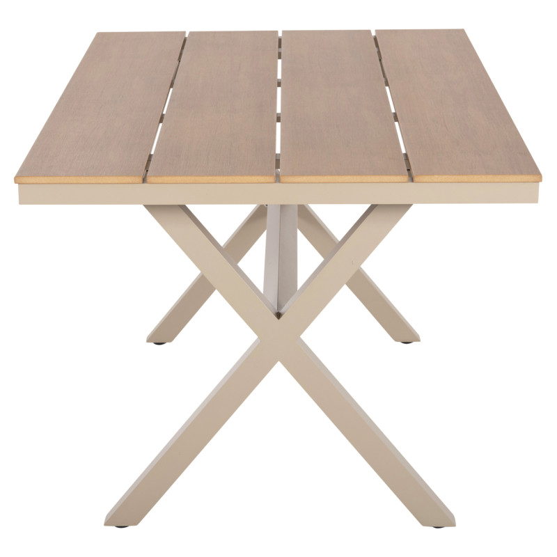 ΤΡΑΠΕΖΙ ΑΛΟΥΜΙΝΙΟΥ ΟΡΘΟΓΩΝΙΟ TAWNEE HM6037.04 ΣΑΜΠΑΝΙ-POLYWOOD ΦΥΣΙΚΟ 150x89,5x73Υ