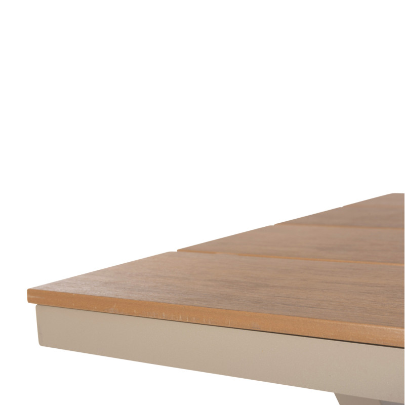 ΤΡΑΠΕΖΙ ΑΛΟΥΜΙΝΙΟΥ ΟΡΘΟΓΩΝΙΟ TAWNEE HM6037.04 ΣΑΜΠΑΝΙ-POLYWOOD ΦΥΣΙΚΟ 150x89,5x73Υ