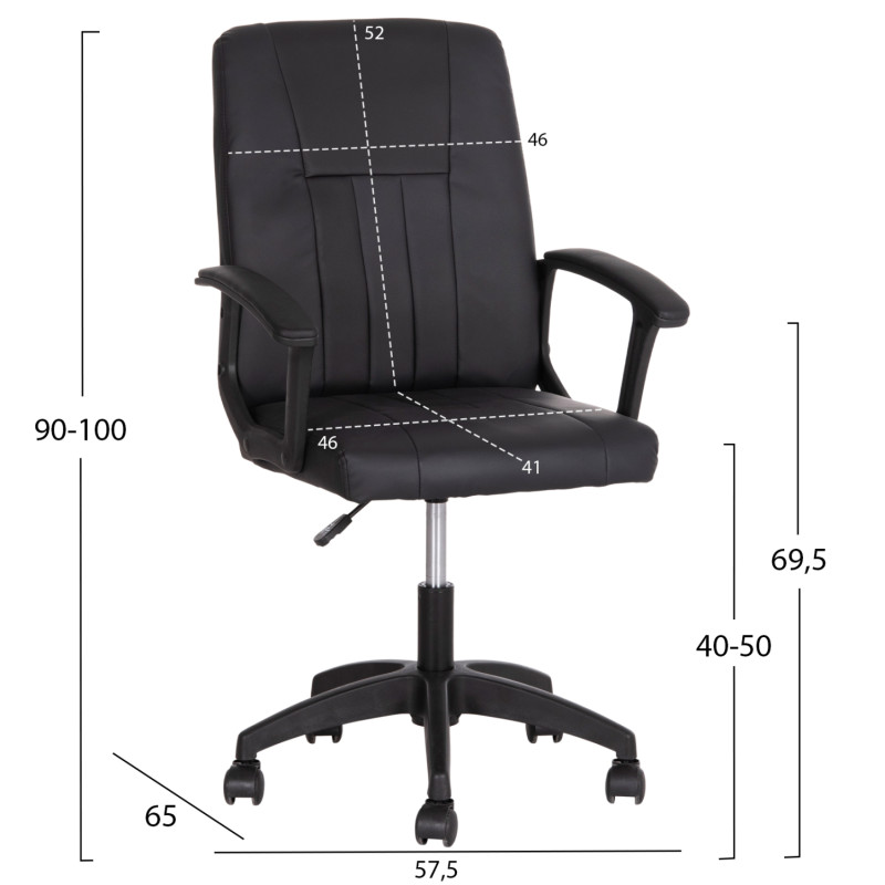 ΚΑΡΕΚΛΑ ΓΡΑΦΕΙΟΥ NIM HM1200.01 ΜΑΥΡΟ PVC-ΜΑΥΡΟΣ ΣΚΕΛΕΤΟΣ & ΒΑΣΗ 58x65x100Υεκ