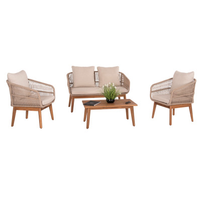 ΣΕΤ ΣΑΛΟΝΙ ΕΞ.ΧΩΡΟΥ 4ΤΜΧ FRANKY HM6231 ΞΥΛΟ ΑΚΑΚΙΑΣ-ΜΕΤΑΛΛΟ-ΣΧΟΙΝΙ