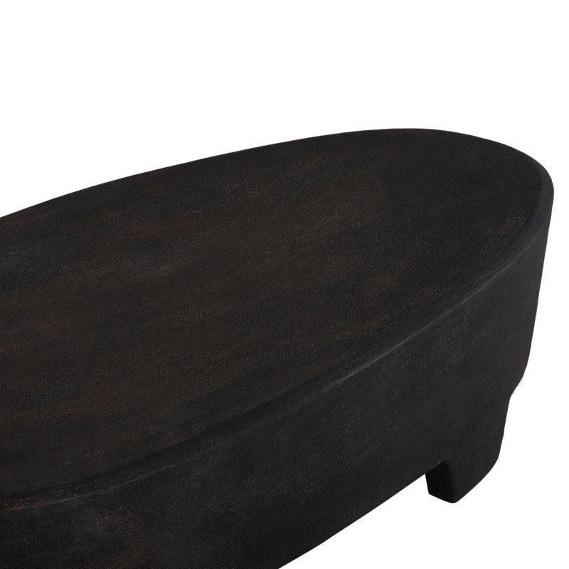 ΤΡΑΠΕΖΙ ΣΑΛΟΝΙΟΥ ΟΒΑΛ ΣΕΙΡΑ SANTORINI HM18066 MDF ΣΕ ΜΑΥΡΟ ΧΡΩΜΑ 100x60x33Υεκ.