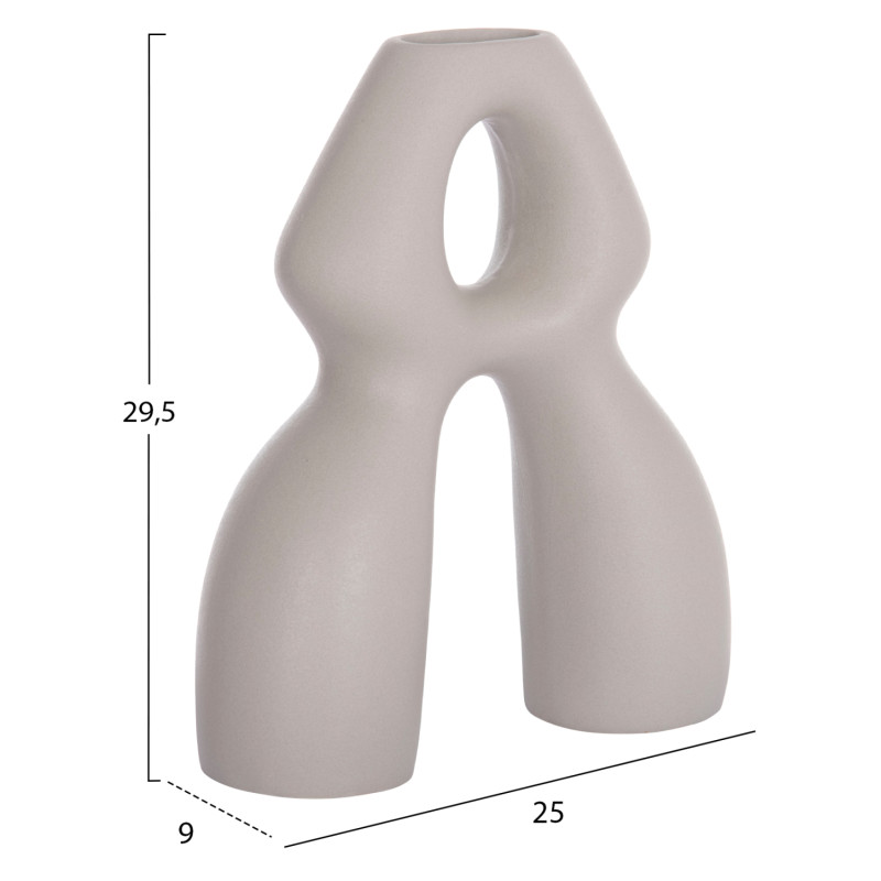 ΕΠΙΤΡΑΠΕΖΙΟ ΚΕΡΑΜΙΚΟ ΔΙΑΚΟΣΜΗΤΙΚΟ ISIL HM4598.03 ΓΚΡΙ ΜΑΤ 25x9x29,5Υεκ