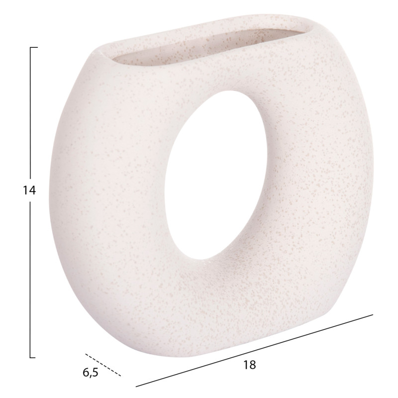 ΕΠΙΤΡΑΠΕΖΙΟ ΚΕΡΑΜΙΚΟ ΔΙΑΚΟΣΜΗΤΙΚΟ ELLIPTO HM4646.01 ΥΠΟΛΕΥΚΟ ΚΡΥΣΤΑΛΛΙΚΟ 18x6,5x14Υεκ