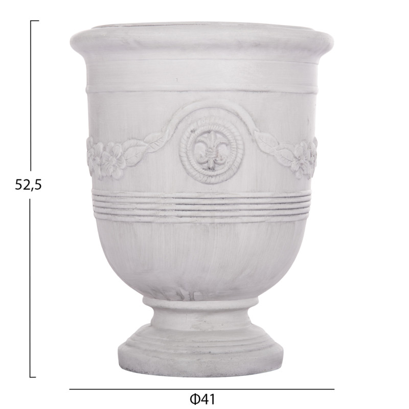 ΣΕΤ 3ΤΜΧ ΓΛΑΣΤΡΕΣ ΜΕ ΑΝΑΓΛΥΦΟ GARDENER HM4729 FIBERCLAY-ΣΕ ΥΠΟΛΕΥΚΟ Φ58x72.5Υεκ