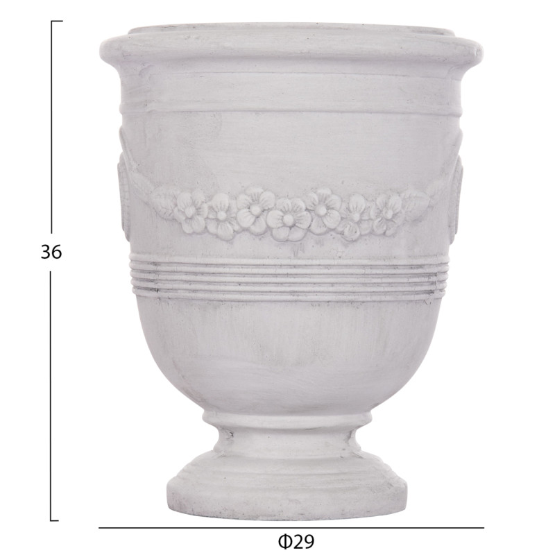 ΣΕΤ 3ΤΜΧ ΓΛΑΣΤΡΕΣ ΜΕ ΑΝΑΓΛΥΦΟ GARDENER HM4729 FIBERCLAY-ΣΕ ΥΠΟΛΕΥΚΟ Φ58x72.5Υεκ