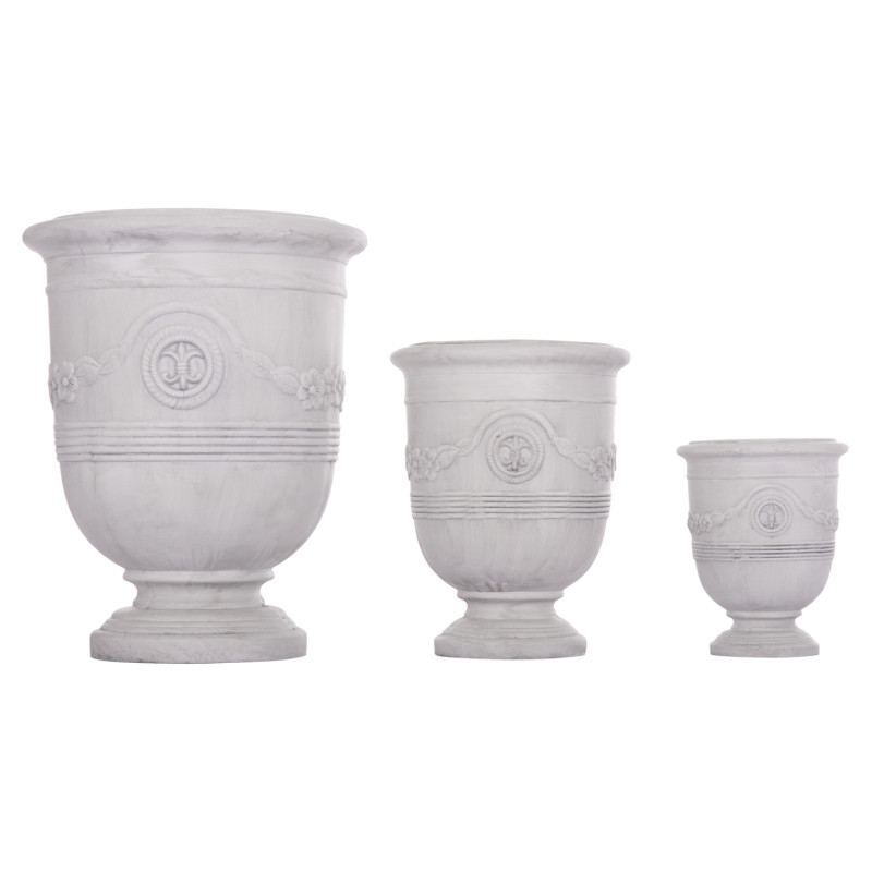 ΣΕΤ 3ΤΜΧ ΓΛΑΣΤΡΕΣ ΜΕ ΑΝΑΓΛΥΦΟ GARDENER HM4729 FIBERCLAY-ΣΕ ΥΠΟΛΕΥΚΟ Φ58x72.5Υεκ