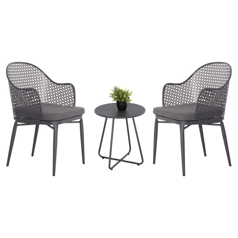 ΣΕΤ LOUNGE 3TMX ΕΞ.ΧΩΡΟΥ OREGO HM21107.01 ΑΛΟΥΜΙΝΙΟ & ΜΕΤΑΛΛΟ ΣΕ ΣΚΟΥΡΟ ΓΚΡΙ