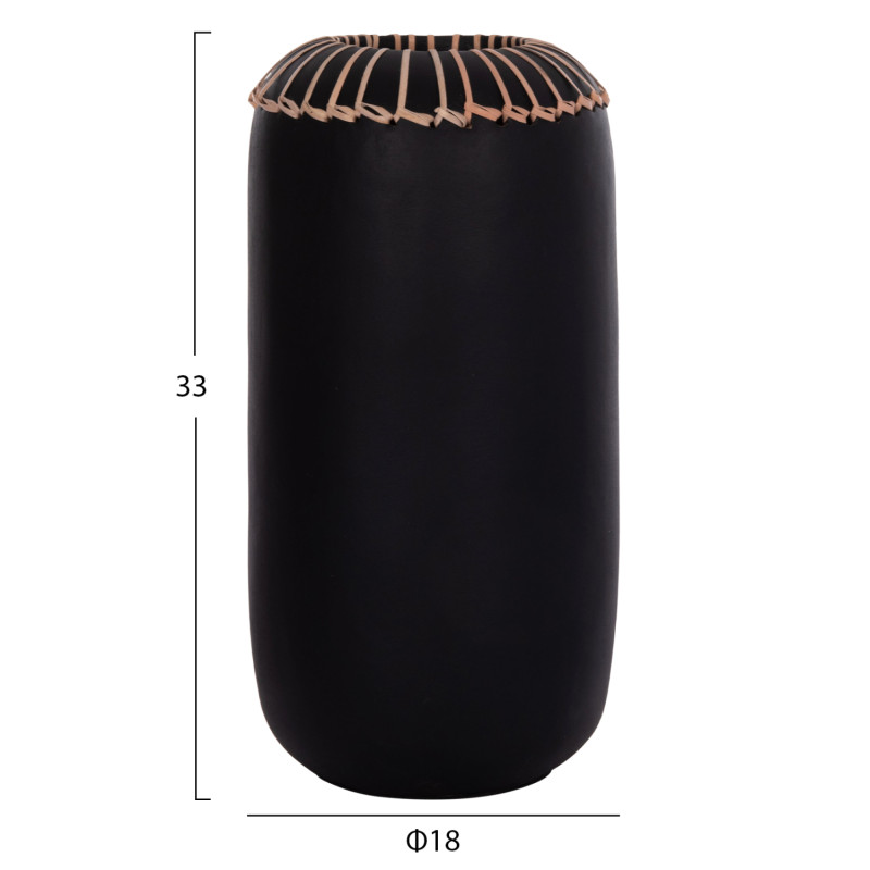 ΕΠΙΤΡΑΠΕΖΙΟ ΔΙΑΚΟΣΜΗΤΙΚΟ ΒΑΖΟ LENNOX HM4675.01S TΕΡΑΚΟΤΑ ΣΕ ΜΑΥΡΟ--Φ18x33Υεκ.