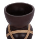 ΔΙΑΚΟΣΜΗΤΙΚΟ ΒΑΖΟ ΔΑΠΕΔΟΥ MAYNARD HM4672.07L TERRACOTTA ΣΟΚΟΛΑΤΙ-RATTAN Φ32x62.5Υεκ