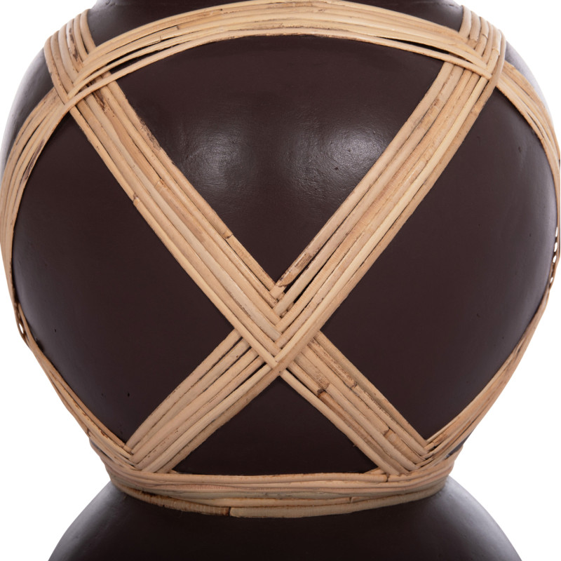 ΔΙΑΚΟΣΜΗΤΙΚΟ ΒΑΖΟ ΔΑΠΕΔΟΥ MAYNARD HM4672.07L TERRACOTTA ΣΟΚΟΛΑΤΙ-RATTAN Φ32x62.5Υεκ