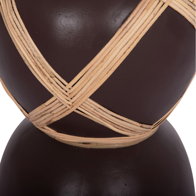ΔΙΑΚΟΣΜΗΤΙΚΟ ΒΑΖΟ ΔΑΠΕΔΟΥ MAYNARD HM4672.07L TERRACOTTA ΣΟΚΟΛΑΤΙ-RATTAN Φ32x62.5Υεκ