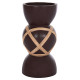 ΔΙΑΚΟΣΜΗΤΙΚΟ ΒΑΖΟ ΔΑΠΕΔΟΥ MAYNARD HM4672.07L TERRACOTTA ΣΟΚΟΛΑΤΙ-RATTAN Φ32x62.5Υεκ