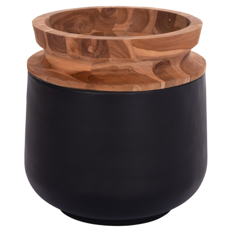 ΔΙΑΚΟΣΜΗΤΙΚΟ ΒΑΖΟ ΔΑΠΕΔΟΥ LINTER HM4662.01L FIBER CEMENT ΜΑΥΡΟ--ΞΥΛΟ ΤΕΑΚ Φ41x47Υεκ.