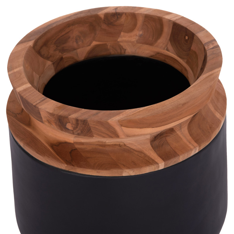 ΔΙΑΚΟΣΜΗΤΙΚΟ ΒΑΖΟ ΔΑΠΕΔΟΥ LINTER HM4662.01L FIBER CEMENT ΜΑΥΡΟ--ΞΥΛΟ ΤΕΑΚ Φ41x47Υεκ.