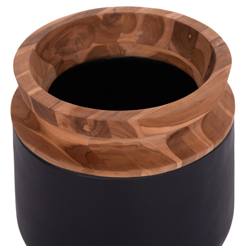 ΔΙΑΚΟΣΜΗΤΙΚΟ ΒΑΖΟ ΔΑΠΕΔΟΥ LINTER HM4662.01L FIBER CEMENT ΜΑΥΡΟ--ΞΥΛΟ ΤΕΑΚ Φ41x47Υεκ.