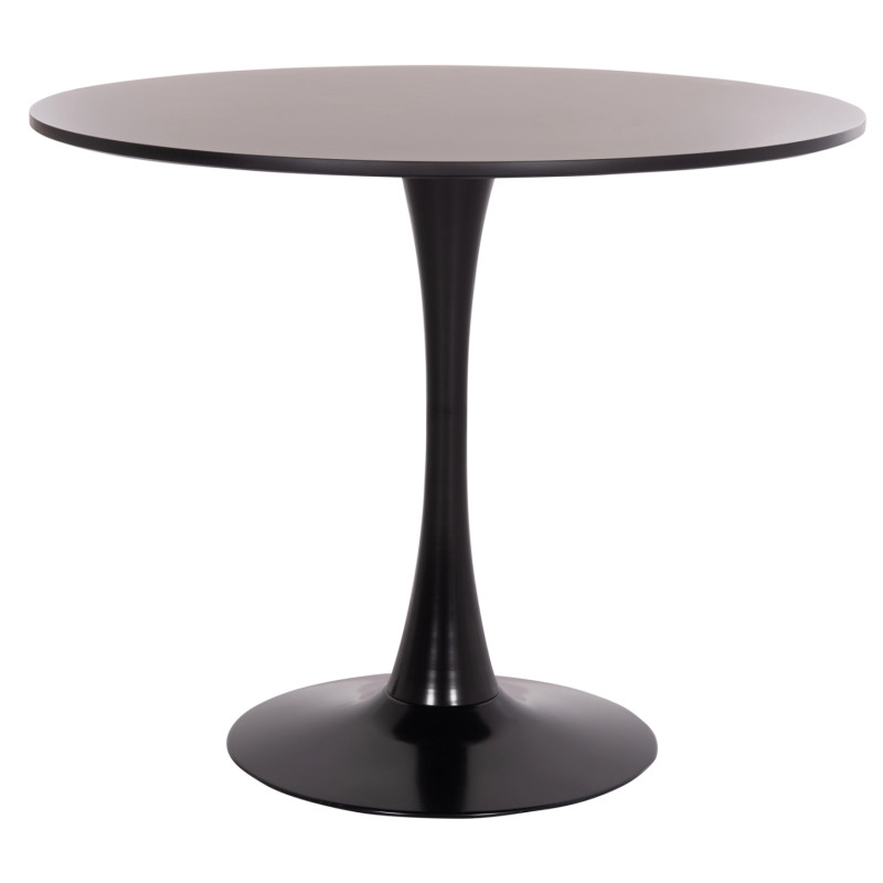 ΤΡΑΠΕΖΙ ΣΤΡΟΓΓΥΛΟ BROLIN HM18141.02 MDF TOP-ΒΑΣΗ ΜΕΤΑΛΛΙΚΗ--ΜΑΥΡΟ Φ90x73Υεκ