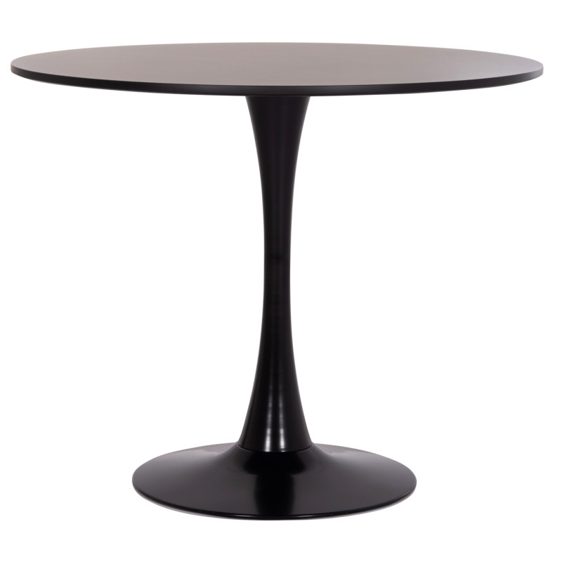 ΤΡΑΠΕΖΙ ΣΤΡΟΓΓΥΛΟ BROLIN HM18141.02 MDF TOP-ΒΑΣΗ ΜΕΤΑΛΛΙΚΗ--ΜΑΥΡΟ Φ90x73Υεκ