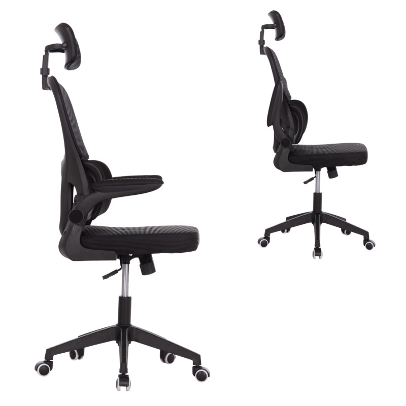 ΚΑΡΕΚΛΑ ΓΡΑΦΕΙΟΥ BASTON HM18236.01 ΜΑΥΡΟ MESH & PP ΣΚΕΛΕΤΟΣ 64x60x117-127Υεκ.