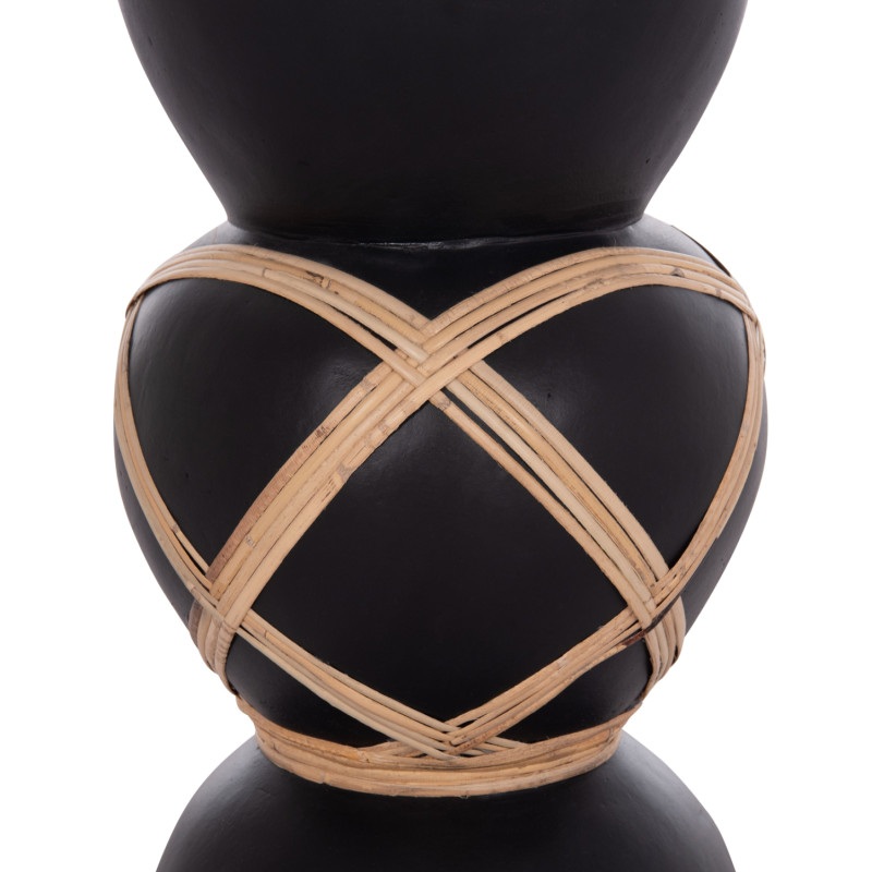ΔΙΑΚΟΣΜΗΤΙΚΟ ΒΑΖΟ ΔΑΠΕΔΟΥ MAYNARD HM4672.01S TERRACOTTA ΜΑΥΡΟ-RATTAN Φ27.5x50Υ