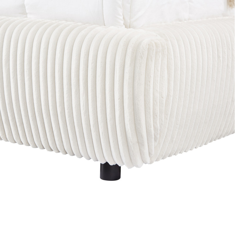 ΚΡΕΒΑΤΙ ΜΕ ΑΠΟΘ.ΧΩΡΟ KALLY HM729.03 ΜΠΕΖ FAUX FUR ΥΦΑΣΜΑ--ΓΙΑ ΣΤΡΩΜΑ 160x200εκ