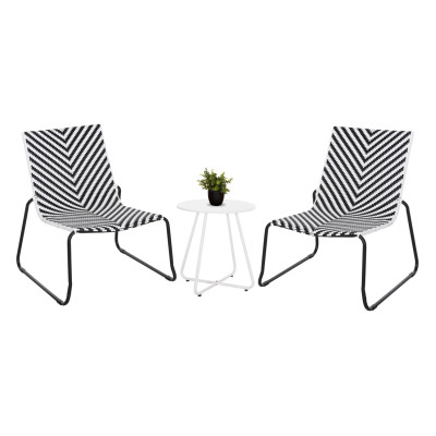 ΣΕΤ LOUNGE 3TMX ΕΞ.ΧΩΡΟΥ PONY HM21193.02 ΜΕΤΑΛΛΟ ΚΑΙ ΣΥΝΘ.RATTAN ΣΕ ΛΕΥΚΟ-ΜΑΥΡΟ