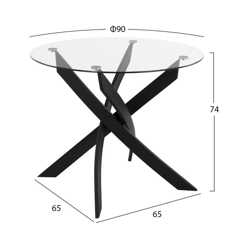 ΣΕΤ ΤΡΑΠΕΖΑΡΙΑΣ 5ΤΜΧ LADY HM21199.04 ΓΥΑΛΙ--ΜΕΤΑΛΛΟ & ΒΕΛΟΥΔΟ ΣΕ ΜΑΥΡΟ