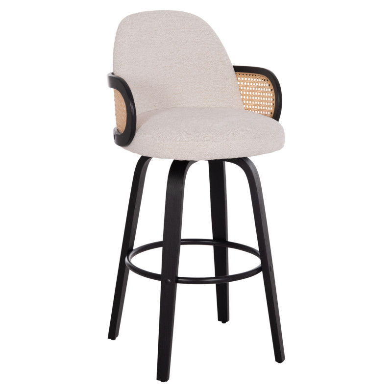 ΣΚΑΜΠΟ ΜΠΑΡ ΠΕΡΙΣΤΡΕΦΟΜΕΝΟ BECKER HM18251.02 PLYWOOD ΜΑΥΡΟ--ΕΚΡΟΥ ΥΦΑΣΜΑ 50x52x100Υ