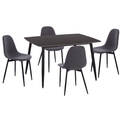 ΣΕΤ ΤΡΑΠΕΖΑΡΙΑΣ 5ΤΜΧ RAVEN HM21068.02 ΚΕΡΑΜΙΚΟ TOP ΜΑΥΡΟ ΜΑΡΜΑΡΟ--ΓΚΡΙ ΥΦΑΣΜΑ