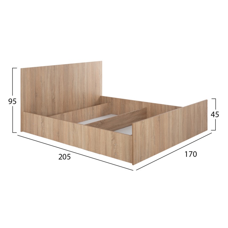 ΣΕΤ ΚΡΕΒΑΤΟΚΑΜΑΡΑΣ 5ΤΜΧ ADLER HM11758 ΜΕΛΑΜΙΝΗ SONAMA OAK-ΓΙΑ ΣΤΡΩΜΑ 160x200εκ