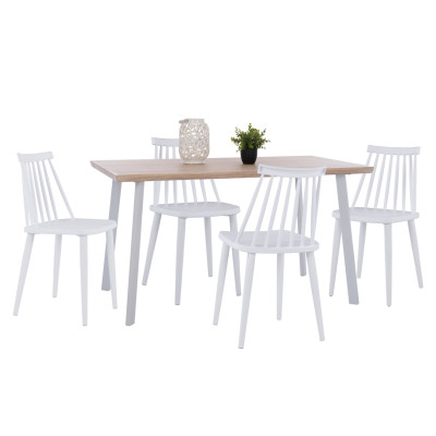 ΣΕΤ ΤΡΑΠΕΖΑΡΙΑΣ 5ΤΜΧ OFIRA HM10634 MDF TOP ΣΕ SONAMA--ΛΕΥΚΕΣ ΚΑΡΕΚΛΕΣ
