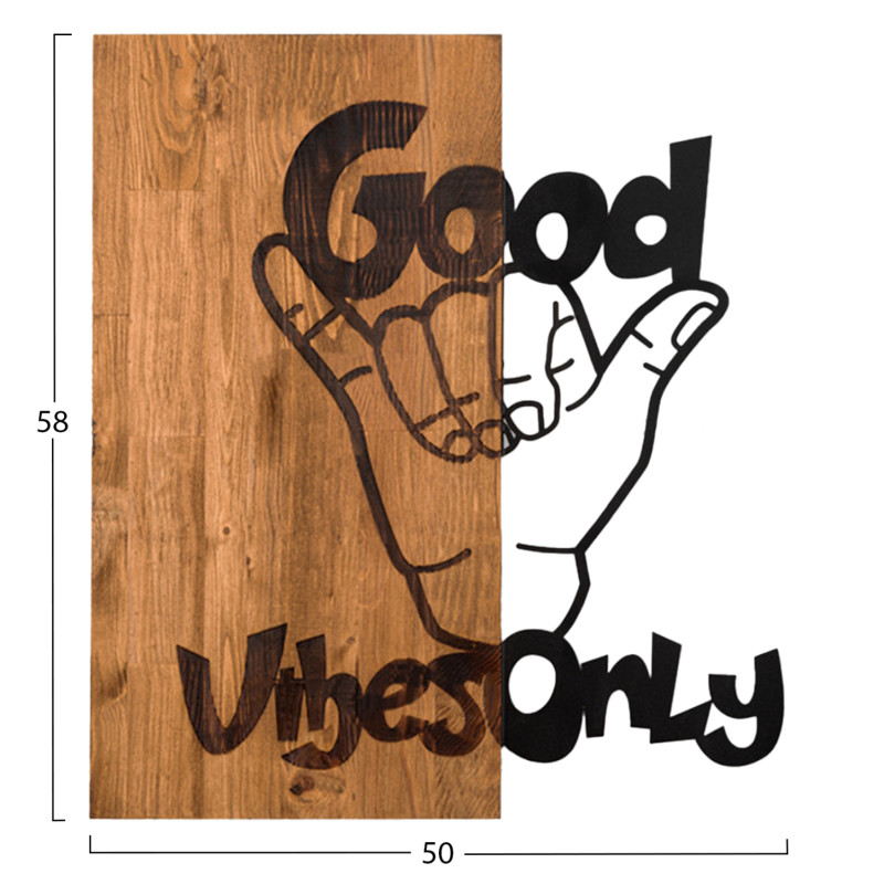 ΔΙΑΚΟΣΜΗΤΙΚΟ ΤΟΙΧΟΥ HM4810-ΜΕΤΑΛΛΟ ΣΕ ΜΑΥΡΟ-ΞΥΛΟ 50x3(βάθος)x58Υεκ.