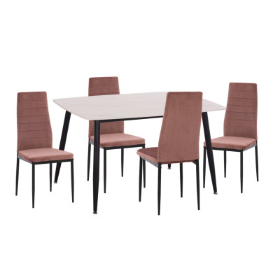 ΣΕΤ ΤΡΑΠΕΖΑΡΙΑΣ 5ΤΜΧ RAVEN HM21264.01 ΚΕΡΑΜΙΚΟ TOP ΛΕΥΚΟ ΜΑΡΜΑΡΟ--ΒΕΛΟΥΔΟ ΣΑΠΙΟ ΜΗΛΟ