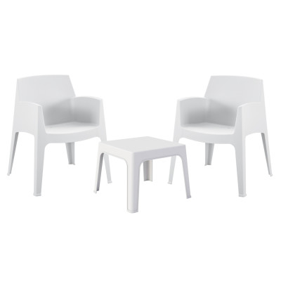 ΣΕΤ 3ΤΜΧ ΠΟΛΥΠΡΟΠΥΛΕΝΙΟΥ SLEEK HM21267.01 ΤΡΑΠΕΖΑΚΙ & 2 ΠΟΛΥΘΡΟΝΕΣ-ΛΕΥΚΟ