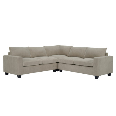 ΓΩΝΙΑΚΟΣ ΚΑΝΑΠΕΣ CALDER HM3286.03 ΜΠΕΖ ΥΦΑΣΜΑ 254x254x90(κάθισμα)x91Υεκ.