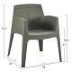 ΣΕΤ 3ΤΜΧ ΠΟΛΥΠΡΟΠΥΛΕΝΙΟΥ SLEEK HM21267.05 ΤΡΑΠΕΖΑΚΙ & 2 ΠΟΛΥΘΡΟΝΕΣ-DARK OLIVE GREEN