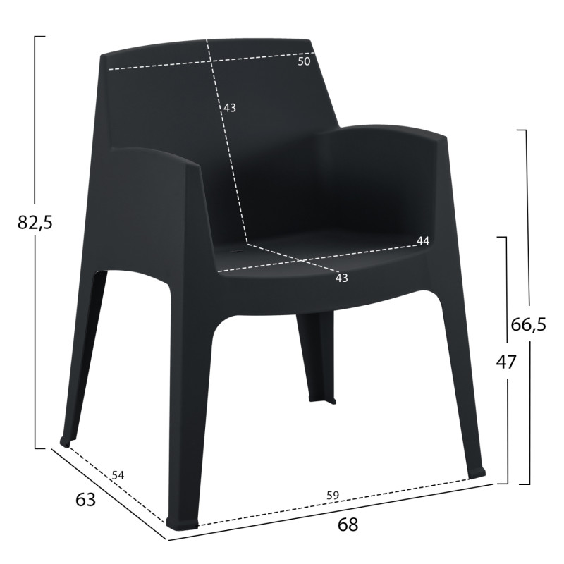 ΣΕΤ 3ΤΜΧ ΠΟΛΥΠΡΟΠΥΛΕΝΙΟΥ SLEEK HM21267.02 ΤΡΑΠΕΖΑΚΙ & 2 ΠΟΛΥΘΡΟΝΕΣ-ΜΑΥΡΟ
