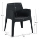 ΣΕΤ 3ΤΜΧ ΠΟΛΥΠΡΟΠΥΛΕΝΙΟΥ SLEEK HM21267.02 ΤΡΑΠΕΖΑΚΙ & 2 ΠΟΛΥΘΡΟΝΕΣ-ΜΑΥΡΟ