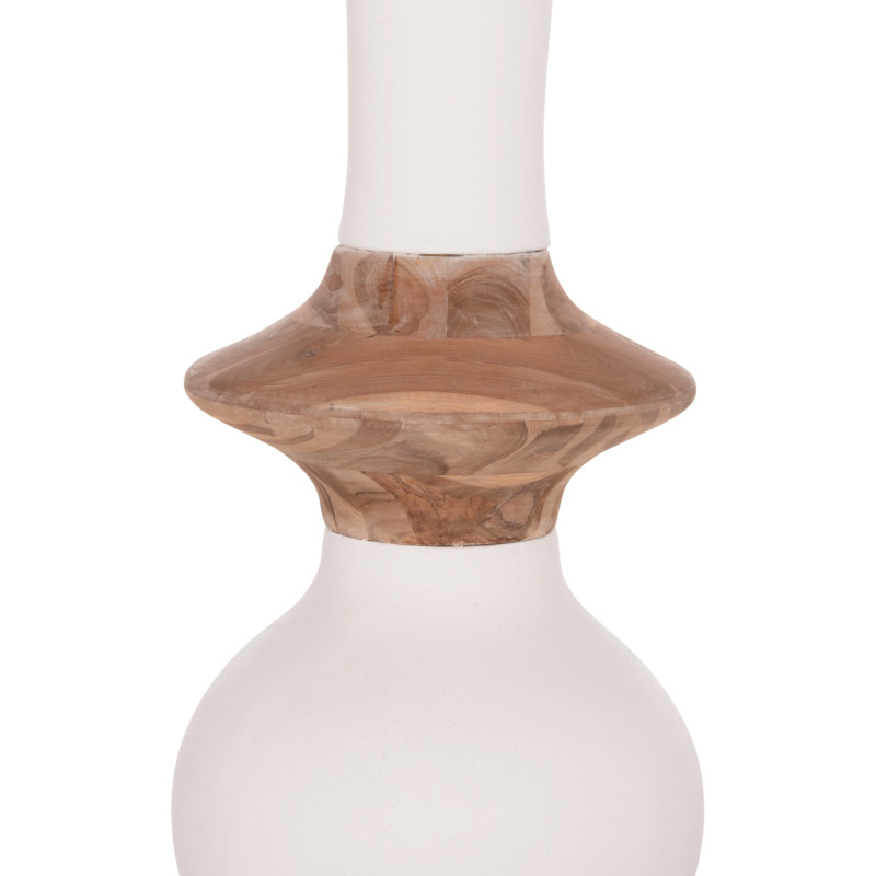 ΔΙΑΚΟΣΜΗΤΙΚΟ ΒΑΖΟ ΔΑΠΕΔΟΥ NEBULA HM4660.02M FIBER CEMENT ΛΕΥΚΟ--ΞΥΛΟ ΤΕΑΚ Φ45x148Υεκ