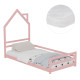 ΚΡΕΒΑΤΙ ΠΑΙΔΙΚΟ ΜΕ ΣΤΡΩΜΑ HOUSER HM21301.02 ΞΥΛΟ ΠΕΥΚΟΥ ΣΕ ΡΟΖ--ΣΤΡΩΜΑ 90x190εκ