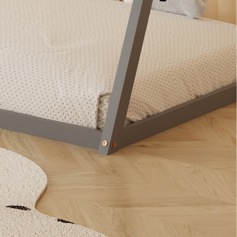 ΚΡΕΒΑΤΙ ΠΑΙΔΙΚΟ ΜΕ ΣΤΡΩΜΑ MUNK HM21306.02 ΞΥΛΟ ΠΕΥΚΟΥ ΣΕ ΓΚΡΙ--ΣΤΡΩΜΑ 90x190εκ