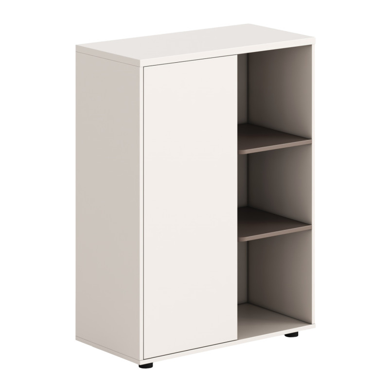 ΝΤΟΥΛΑΠΙ/ΒΙΒΛΙΟΘΗΚΗ NEWLINE HM18283 ΜΕΛΑΜΙΝΗ ΕΚΡΟΥ & ΑΝΟΙΧΤΟ ΚΑΦΕ 80x40x110Υεκ.