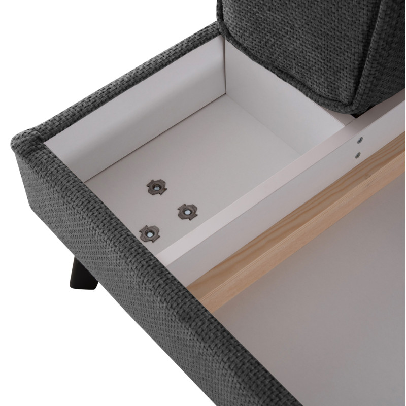 ΚΑΝΑΠΕΣ ΚΡΕΒΑΤΙ ΑΡΙΣΤΕΡΗ ΓΩΝΙΑ ZENORA HM3337.01L ΣΚΟΥΡΟ ΓΚΡΙ ΥΦΑΣΜΑ 303x214x80Υεκ