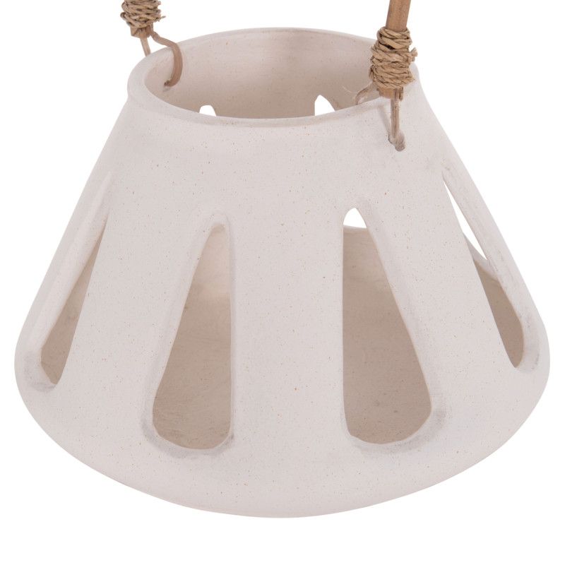 ΕΠΙΤΡΑΠΕΖΙΟ ΦΑΝΑΡΙ ERANTYL HM4696.02S ΛΕΥΚΟ FIBER CEMENT & ΧΕΡΟΥΛΙ RATTAN Φ25x17Yεκ.