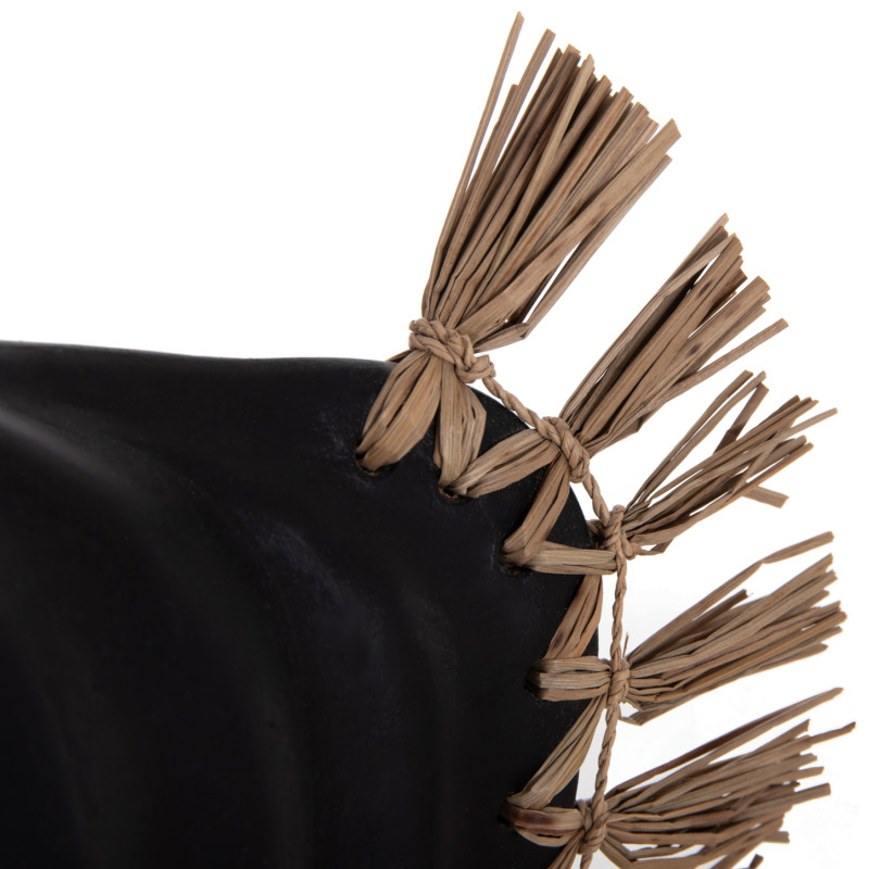 ΕΠΙΤΡΑΠΕΖΙΟ ΔΙΑΚΟΣΜΗΤΙΚΟ JEBB HM4689.01 ΜΑΥΡΗ ΤΕΡΑΚΟΤΑ & GRASS--32x15x33Υεκ.