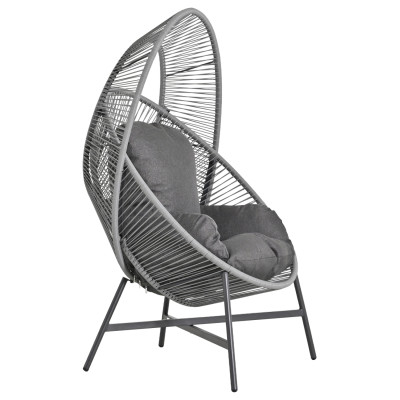 ΠΟΛΥΘΡΟΝΑ-ΦΩΛΙΑ RULER HM6506.01 ΓΚΡΙ ΜΕΤΑΛΛΟ-P.E.RATTAN-ΜΑΞΙΛΑΡΙΑ 90x85x149Υεκ