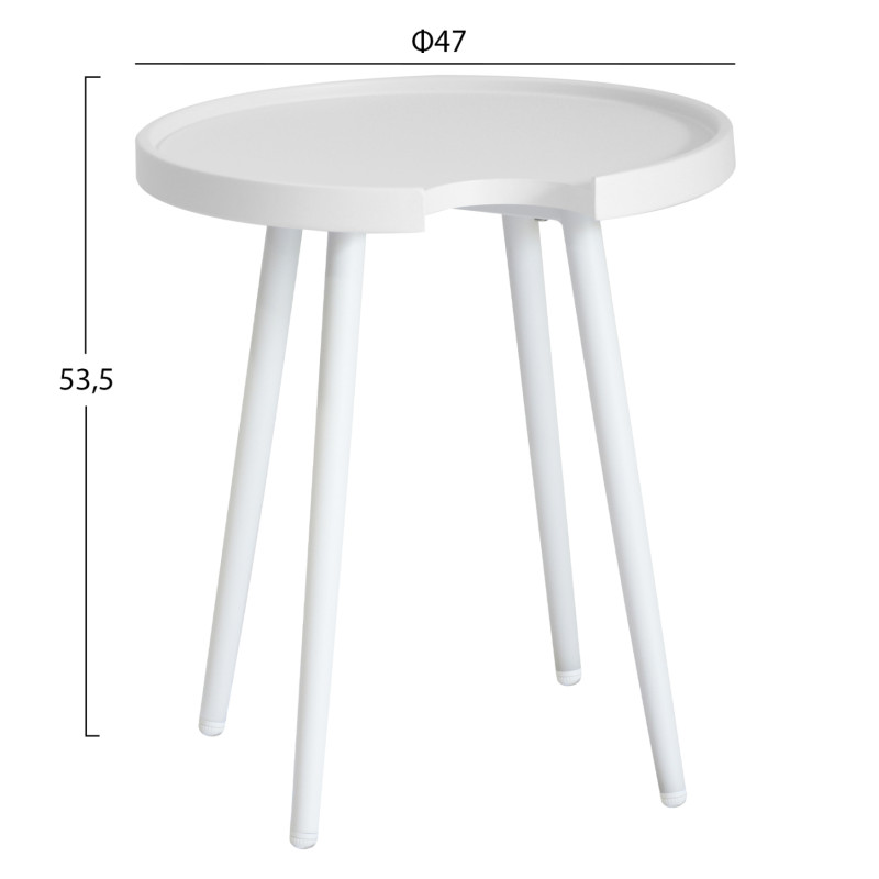 ΤΡΑΠΕΖΙ ΒΟΗΘΗΤΙΚΟ ΣΤΡΟΓΓΥΛΟ ΕΞ.ΧΩΡΟΥ TEROC HM6433.02 ΑΛΟΥΜΙΝΙΟ ΛΕΥΚΟ Φ47x53Υεκ