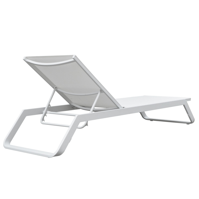 ΞΑΠΛΩΣΤΡΑ ΑΛΟΥΜΙΝΙΟΥ MARIMAR HM6562.02 ΣΚΕΛΕΤΟΣ & TEXTILENE ΛΕΥΚΟ 220x67.5x31.5Υεκ