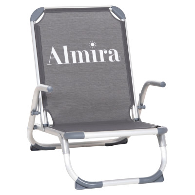 ΚΑΡΕΚΛΑΚΙ ΠΑΡΑΛΙΑΣ ΑΛΟΥΜINIOY ΒΑΡ.ΤΥΠΟΥ ΨΗΛΗ ΠΛΑΤΗ ALMIRA HM5053.10 ΓΚΡΙ 55x71x66Υεκ