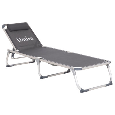 ΞΑΠΛΩΣΤΡΑ ΠΑΡΑΛΙΑΣ ΑΛΟΥΜΙΝΙΟΥ ΒΑΡ.ΤΥΠΟΥ ALMIRA HM5054.10 ΓΚΡΙ TEXTILENE 187x59x78Υεκ